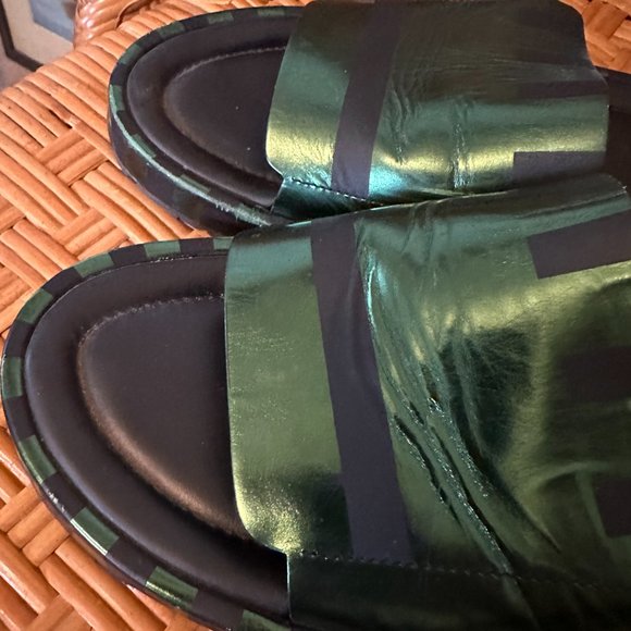 Acne Studios Metallic Striped Sandal in Size 41 - Picture 3 of 4